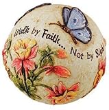 Walk by Faith...Not by Sight Gazing Globe Garden Stake Statuary