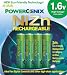 PowerGenix 4 Pack NiZn AA 1.6v 2500 mWh ZiNc High Voltage Rechargeable Batteries