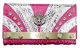 Exoticglitter LYDC DESIGNER PURSE L003 PM STUDS&DIAMANTE STONES PLUM BLACK SILVER BAG