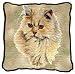 Cream Persian Cat Woven Lap Square (Throw Blanket)