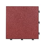 【ジョイント デッキパネル タイル セット ラバーマット ラバーデッキ】30cm角 ラバーデッキ　10枚 レッド(X645-10-S1)