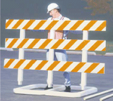 Plasticade Barricades: Break-Away-Type III: 12' Kit HILRgh Int. Grade Striped Sheeting (2 Side)