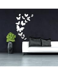 Kitchen: 14pcs Butterfly Mirror Wall Stickers Mirror Art Home Decal Interior Decoration - Thailand