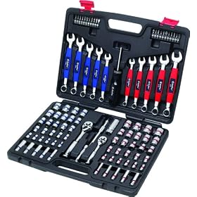 AmPro T45882 98pc 1 4 and 3 8 Drive SAE and Metric Tool Set by AmPro