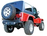 Rampage Products 88606 07-11 Jeep Wrangler JK Rear Recovery Bumper with Swing Away Tire Mount - Textured Black