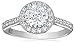 Platinum-Plated Sterling Silver Swarovski Zirconia (1.5cttw) Halo Engagement Ring