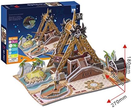 Ancerson® 3D Puzzle Jigsaw kit The Corsair Ship 76PCS Piece 10.6"x7.48"x7" Expandable Polystyrene Paper for Children Kid Toy Gift