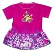 GRATEFUL DEAD Toddler Drop Waist Dress - Dancing Bear with Flowers (Magenta/Purple Crinkle Dye)