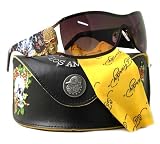 ED HARDY SUNGLASSES EHS 045 COCOA DEATH OR GLORY AUTHENTIC