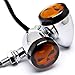 Atpmtas Skull Lens Black Motorcycle Turn Signals Amber Bulb Indicators Blinkers Lights Fit for Harley Davidson-Chrome