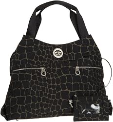 Baggallini Milano Bagg Silver Giraffe,Giraffe Print,One Size