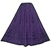 Agan Traders Women's 2024 Summer A Line Flared Floral Embroidered Panel Flowy High Waisted Maxi Skirt (Purple, 2X/3X)