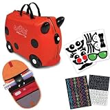 Trunki by Melissa & Doug Wheeled Carry On Kids Luggage Ruby Red with Coordinating Saddle Bag and Decorative Sticker Set 5129cQAJZGL. SL160 Trunki by Melissa & Doug Wheeled Carry On Kids Luggage Ruby Red with Coordinating Saddle Bag and Decorative Sticker Set