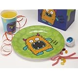 Ginger Ray Decoration Monster Party Paper Plates (8 Pack), Mixed