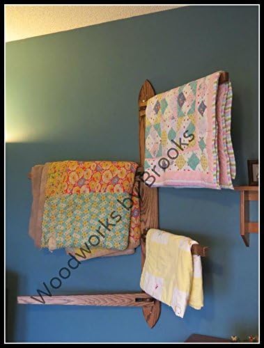 Solid Oak Swinging-Arm Quilt Rack