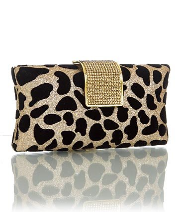 Shimmering Leopard Clutch