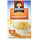 Quaker Instant Oatmeal Peaches &amp; Cream, 1.23 Ounce, 10-Count Boxes (Pack of 4)