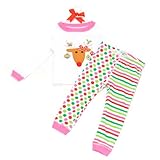 (マッドパイ)Mud Pie ベビー Reindeer Lounge Set pajamas(パジャマ)/クリスマス 111A052-18 ピンク×マルチカラー 12-18m(12～18ヶ月) [並行