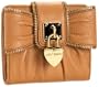 Betsey Johnson Heart Of Gold Tab Wallet,Camel,one size