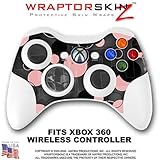 Lots Of Dots Pink on Black Skin by WraptorSkinz TM fits XBOX 360 Wireless Controller (CONTROLLER NOT