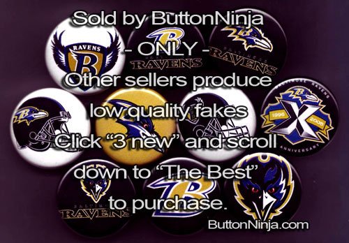 Set of 10 Baltimore Ravens Pins 1.25