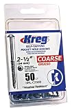 Kreg SML-C250B-50  Blue-Kote WR Pocket Screws  2-1/2-Inch, 8 Coarse, Washer-Head, 50-Count