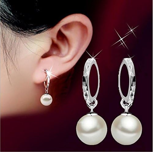 Sterling silver pearl dangle earrings - Rose earring case - Gift box