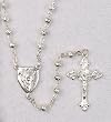 Boxed Metal Rosary - 4mm, Metal Beads w/ Clasp, 14" Length - Imported from ITALY