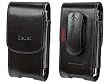 Premium Executive Black Vertical Omega Leather Case Pouch (With Spring Belt Clip) for MOTOROLA V750, VE20, RAZR V3 / LG AX565, Chocolate 3 VX8560, VX8700 / Samsung T639, R400, R500, U740 Alias - RETAIL PACKAGING