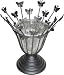 Flower Vase With Crackle Glass & Black Powder Coated Stand 6.5