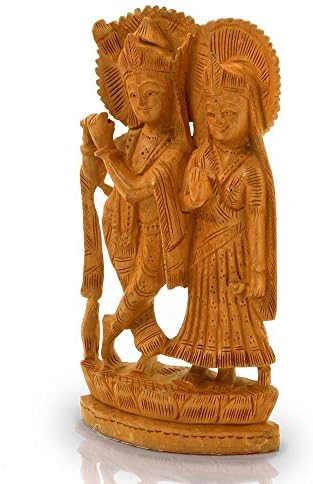 Little India Ethnic Lord Radha Krishan Idol Wood Handicraft 148