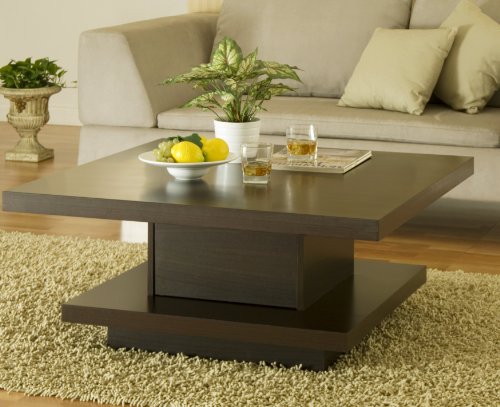 Enitial Lab Celio Square Coffee Table, Cappuccino Enitial Lab Celio Square Coffee Table, Cappuccino