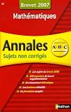 Math�matiques : Sujets non corrig�s Brevet 2007