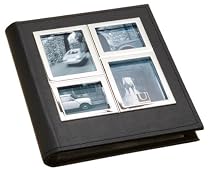 Umbra Horizon Metal and Faux Leather Photo Album Holds 104 4" x 6" Photos - Chrome & Black