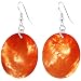Orange Oval Hammershell Earrings