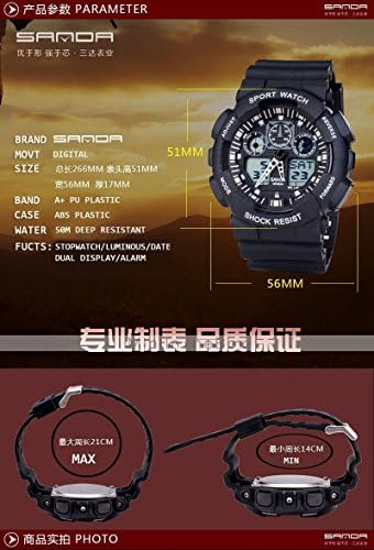 Military Army Navy Marines Air Force Police Firefighter Men Women Waterproof Dual Sport Diving Wrist Watch Blue