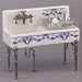 Reutter Porcelain Miniature Kitchen Sink with Blue Flowers