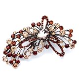 Pugster November Birthstone Flower Topaz Garnet Rhinestone Crystal Brooches Pins