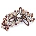 Pugster November Birthstone Flower Topaz Garnet Rhinestone Crystal Brooches Pins