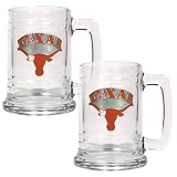 Texas Longhorns 2pc 15oz Glass Tankard Set NCAA College Athletics