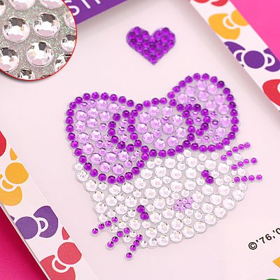≪東方神起：テーマソング/ハローキティ誕生35周年記念≫【Hello Kitty Colors】ハローキティー♪ビッグリボンジュエリーステッカー（ラベンダー）DC-11KT