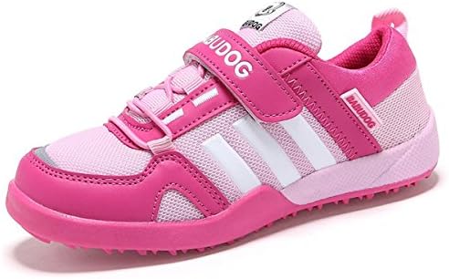 Zarbrina Boys And Girls Kid's Running Hiking Tennis Athletic Height Breathable Free Velcro Easy On Sneakers(Little Kid/Big Kid)-Red