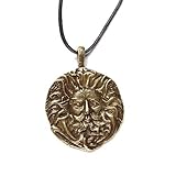The Green Man, Brass Plated Pendant on Cord Necklace, The Celtic Collection
