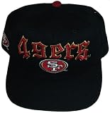 San Francisco 49ers Black Old English Plastic Snapback Adjustable Snap Back Hat / Cap
