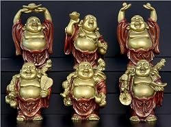 Happy Buddhas Standing, Set of 6 Small