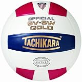  : Tachikara SV5W Gold Competition Premium Leather Volleyball (Scarlet/White/Navy)