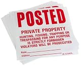 P-T TEMPLET Signs Posted Legal Tyvek, Private Property Sold in packs of 00010