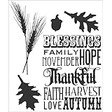 Stampers Anonymous Tim Holtz Cling Rubber Stamp Set, Thanksful Silhouettes