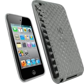 igadgitz Etui Housse Pochette Case en Gel cristal durable TPU (polyur�thane thermoplastique), Coque de couleur Transparent Clair, avec motif carreaux pour Apple iPod Touch 4G 4�me Gen G�n�ration 8 go gb 32 go gb & 64 go gb + protecteur d'�cran