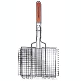 Non-Stick Grilling Basket with Rosewood Handle